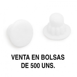 TAPA EMBELLECEDORA. PLÁSTICO. BLANCO. DIÁMETRO 5MM. BOLSA 500 UNIDADES