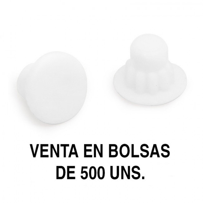 TAPA EMBELLECEDORA. PLÁSTICO. BLANCO. DIÁMETRO 5MM. BOLSA 500 UNIDADES