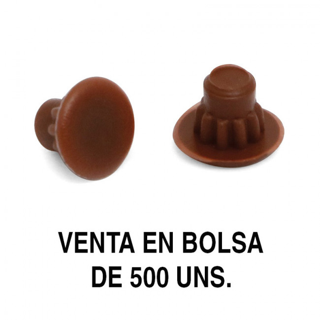 TAPÓN EMBELLECEDOR MINA 5. PLÁSTICO. MARRÓN OSCURO. DIÁMETRO 5MM. BOLSA DE 500 UNIDADES