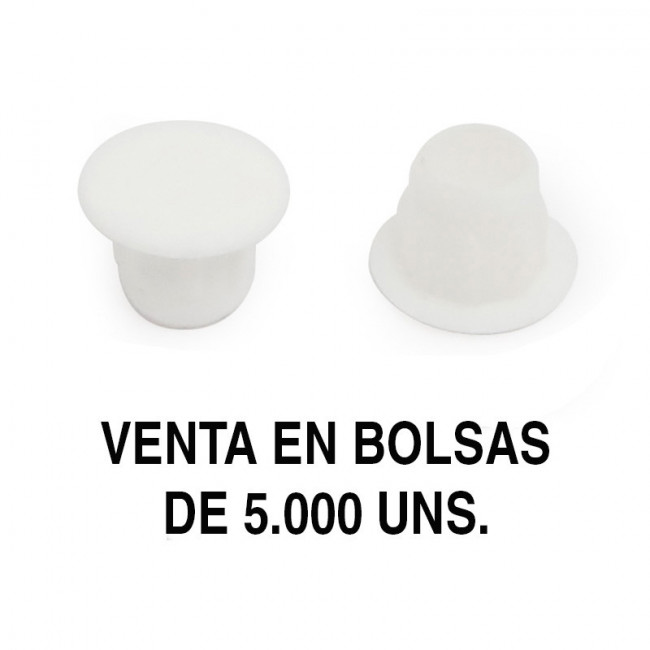 TAPÓN EMBELLECEDOR. PLÁSTICO. BLANCO. DIÁMETRO 8MM. INSERCIÓN A PRESIÓN
