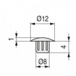 TAPÓN EMBELLECEDOR. PLÁSTICO. BLANCO. DIÁMETRO 8MM. INSERCIÓN A PRESIÓN