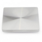 PLACA ADAPTADORA PARA CONECTOR DE PATA. ZAMAK. GRIS RAL 9006. MESAS DE CRISTAL. SISTEMA QUARON. 80 X 80 MM