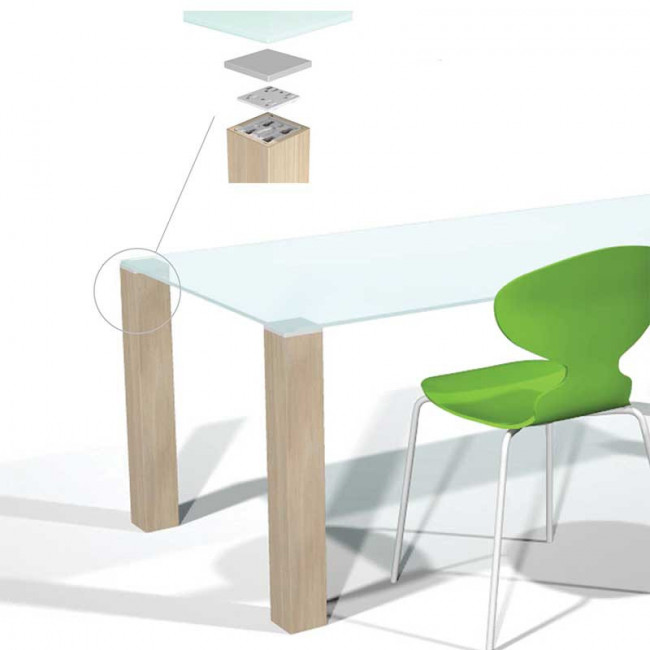 PLACA CR PARA INSERTAR CON QUARON PARA MESAS DE CRISTAL DE 80x80