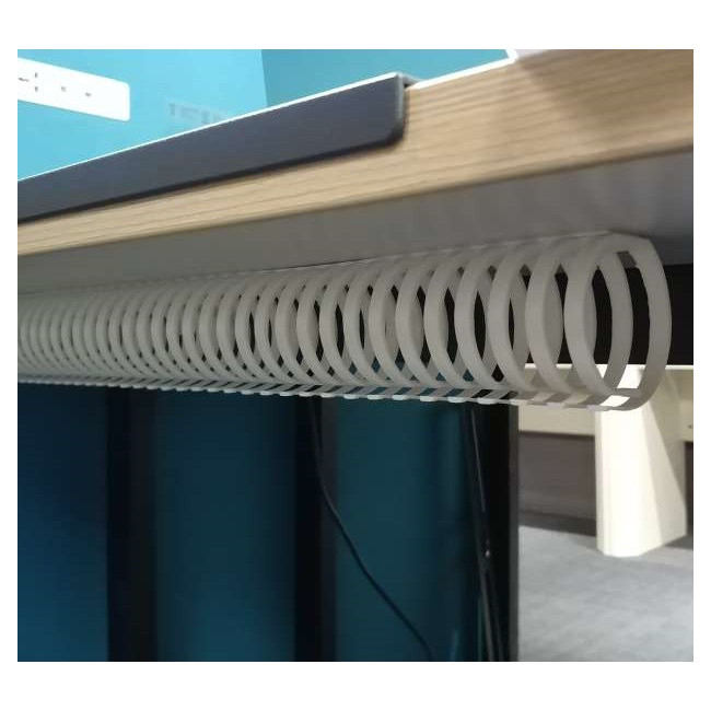 PASACABLE DE BARRA ADHESIVO. PLÁSTICO ABS. BLANCO. SISTEMA ADHESIVO. PARA MESAS DE ESCRITORIO. LONGITUD 55 CM