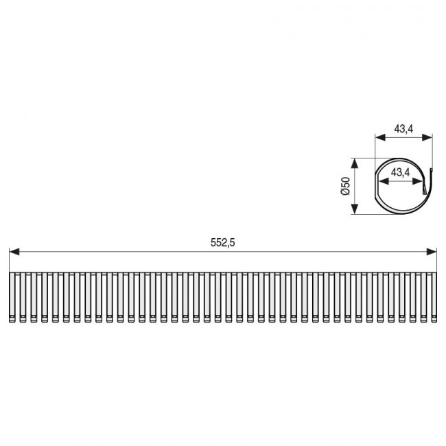 PASACABLE ADHESIVA TIRI Ø50 L550 BLANCO