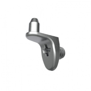 SOPORTE ESTANTE CON PIVOTE. ZAMAK. NIQUELADO. ROSCA PARA MADERA