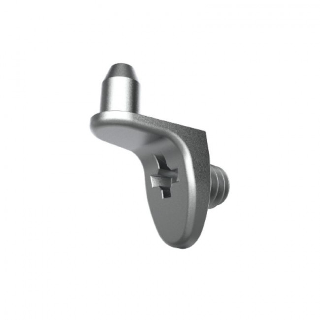 SOPORTE ESTANTE CON PIVOTE. ZAMAK. NIQUELADO. ROSCA PARA MADERA