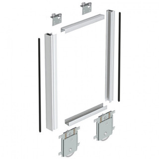 KIT PUERTA KANDA SP10 LAC.BLANCO 2,60M (2 Perfiles, 2 Angulos, Ruedas y Polipelo.)