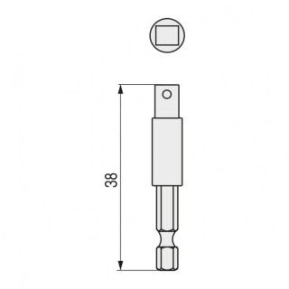ADAPTADOR DE INSERCIÓN. CUADRADILLO 3/8 A 1/4. ACERO. LONGITUD 38MM - BAHCO 2