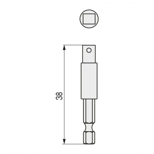ADAPTADOR DE INSERCIÓN. CUADRADILLO 3/8 A 1/4. ACERO. LONGITUD 38MM - BAHCO