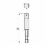 ADAPTADOR DE INSERCIÓN. CUADRADILLO 3/8 A 1/4. ACERO. LONGITUD 38MM - BAHCO