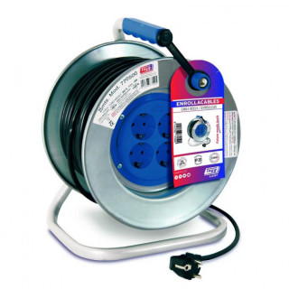 ENROLLADOR ELÉCTRICO PORTÁTIL IP20TAYG. 4 TOMAS 2P+T. 16 A. 25 M. TAMBOR METÁLICO - TAYG