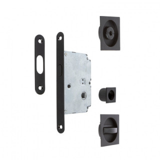 KIT CIERRE PUERTA CORREDERA CUADRADAS NEGRO MAT  56x56 EXTERIOR, d48 INTERIOR.