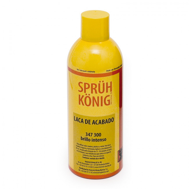 LACA SPRAY DE ACABADO. ALTO BRILLO. AEROSOL. BASE NITROCELULÓSICA. PARA INTERIORES. 400 ML - KONIG
