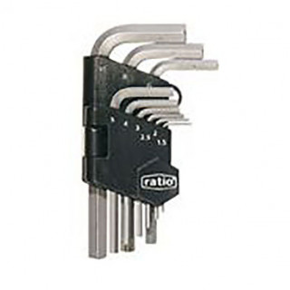 JUEGO DE 9 LLAVES ALLEN ACODADAS. ACERO CROMOVANADIO. 1,5 A 10MM - RATIO