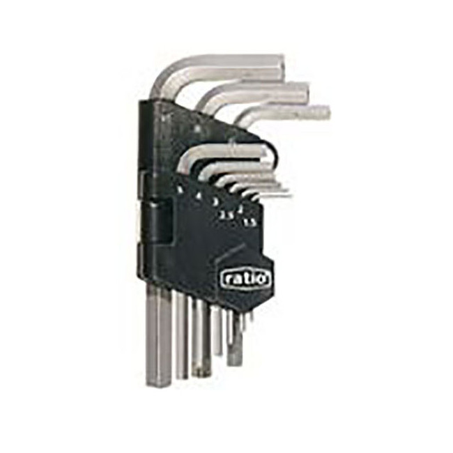 JUEGO DE 9 LLAVES ALLEN ACODADAS. ACERO CROMOVANADIO. 1,5 A 10MM - RATIO