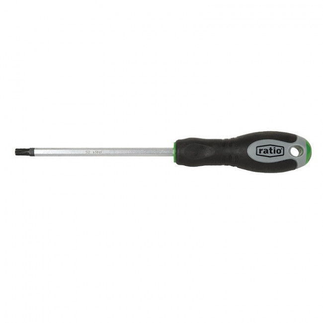 DESTORNILLADOR TORX T-20. VARILLA DE ACERO. MANGO BIMATERIAL. ANTIDESLIZANTE. LONGITUD 100MM - RATIO