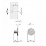 PLACA CON TACO MONTAJE DIRECTO PIN 6mm PARA CIERRE MAGNÉTICO