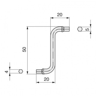 LLAVE ALLEN "Z" DOBLE PUNTA 4/5mm. ZINCADO 2