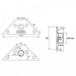 PLACA 123x65 MONTAJE KEA M8 PARA PATAS MESA