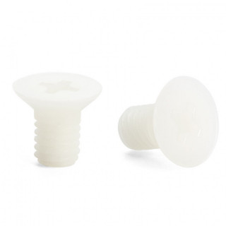 TORNILLO DE NYLON DIN-965. CABEZA AVELLANADA. ACCIONAMIENTO EN CRUZ. BLANCO TRANSLÚCIDO