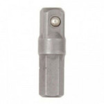 ADAPTADOR DE INSERCIÓN. ACERO. GRIS METÁLICO. CUADRADILLO 1/4. LONGITUD 25MM