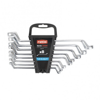 LLAVE ESTRELLA ACODADA SERIE 6000. ACERO CROMO-VANADIO. SATINADO - RATIO