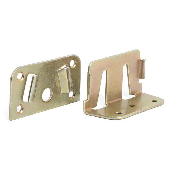 ENGANCHE LARGUERO EKAT. ACERO. BICROMATADO. SOPORTE EN L. JUEGO DE 2 PIEZAS - Q&Q