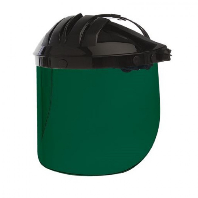 PANTALLA FACIAL DE PROTECCIÓN 324-RG. POLICARBONATO VERDE. EN 166:2001. ESPESOR 1,5MM. POLIPROPILENO NEGRO. TALLA 56-64C