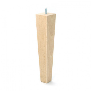 PATA DE MADERA CUADRADA. HAYA NATURAL. ROSCA M8. ALTURA 250MM - Q&Q