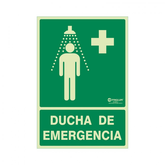 SEÑAL DE DUCHA DE EMERGENCIA. RECTANGULAR. VERDE