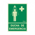 SEÑAL DE DUCHA DE EMERGENCIA. RECTANGULAR. VERDE