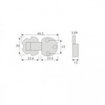 BISAGRA PLANA EMBUTIR MELA ø30 NÍQUEL PARA MESA