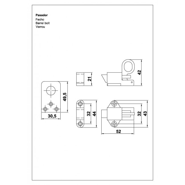 PASADOR VENTANAL 950 NIQ.CEPILLAD