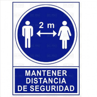 SEÑAL 1607 PLÁSTICO 345x245 "MANTENER DISTANCIA DE SEGURIDAD"