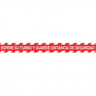 SEÑAL ADHESIVA PARA SUELO 1000x1000 "ESPERE SU TURNO Y GUARDE DISTANCIA DE SEGURIDAD"