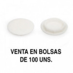TAPÓN EMBELLECEDOR. PLÁSTICO. BLANCO. DIÁMETRO 18MM. PARA EMBUTIR. BOLSA DE 100 UNIDADES