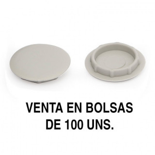 TAPÓN EMBELLECEDOR. PLÁSTICO. ENCAJE A PRESIÓN. GRIS. DIÁMETRO 18MM