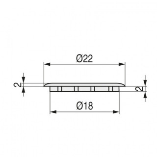 TAPA CANELA AG.18MM GRIS (100U) 2