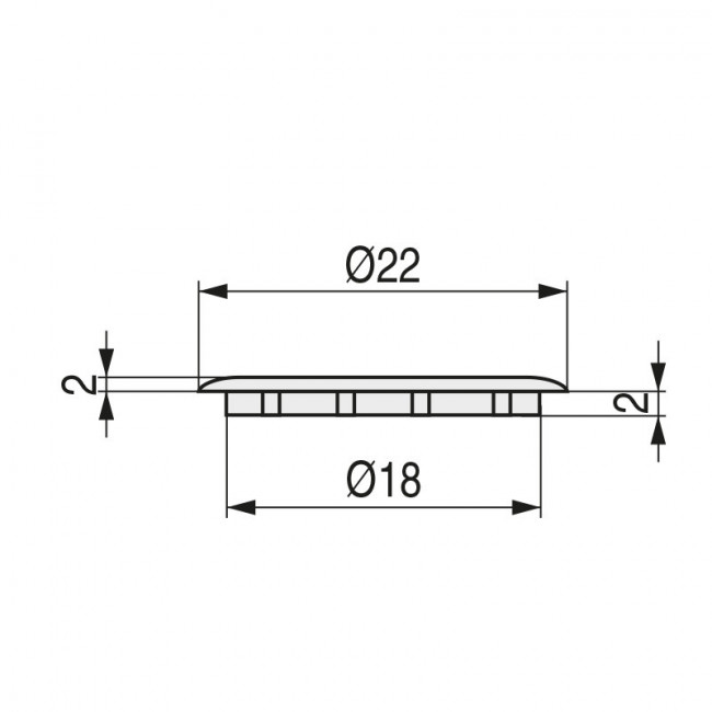 TAPA CANELA AG.18MM GRIS (100U)