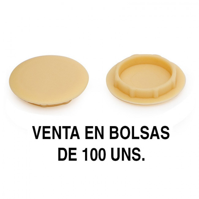 TAPÓN EMBELLECEDOR DE ENCASTRE. PLÁSTICO. DIÁMETRO 18MM. PACK DE 100 UNIDADES