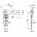 JUEGO DE RESORTE COMPÁS PARA SOFÁ VARIOFLEX. HIERRO. ZINCADO. ÁNGULO 90° A 210°. DIÁMETRO 35MM - HETTICH