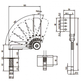 MECANISMO RECLINABLE PARA CABECERO REX 90-180º. ACERO. ZINCADO - Q&AMPQ 2