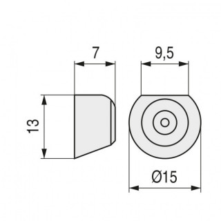 SOPORTE ESTANTE MEDIO PUNTO MARRON (100U) 2