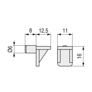 PIVOTE ESTANTE BLANCO Ø6 MM 2