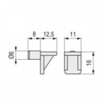 PIVOTE ESTANTE BLANCO Ø6 MM