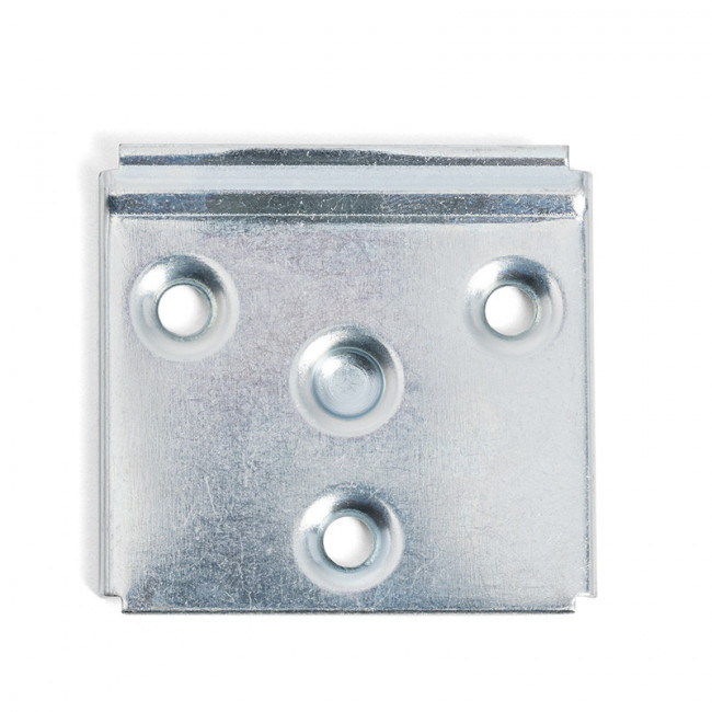 PLACA COLGADOR MUEBLE E-DELTA. ACERO. ZINCADO. 50X50 MM. FIJACIÓN DE MUEBLES A PARED. 1000 UNIDADES