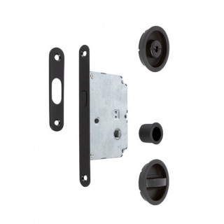 KIT CIERRE PUERTA CORREDERA RED. NEGRO MATE  Ø56 EXTERIOR, d48 INTERIOR.
