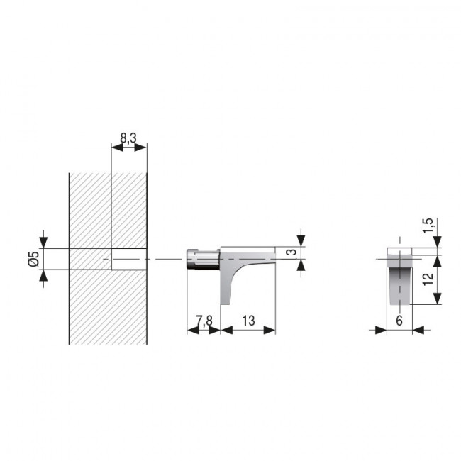 GOMA TRANSPARENTE PARA SOPORTE K-LINE -  PARA ESTANTES DE CRISTAL