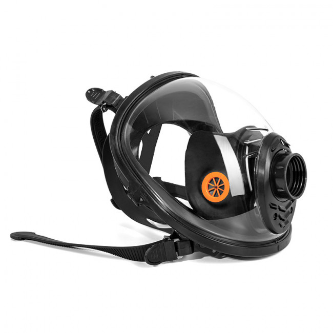 MÁSCARA RESPIRATORIA COMPLETA M9300 STRAP GALAXY. SILICONA. POLICARBONATO. NEGRO-NARANJA. CAMPO DE VISIÓN 210°